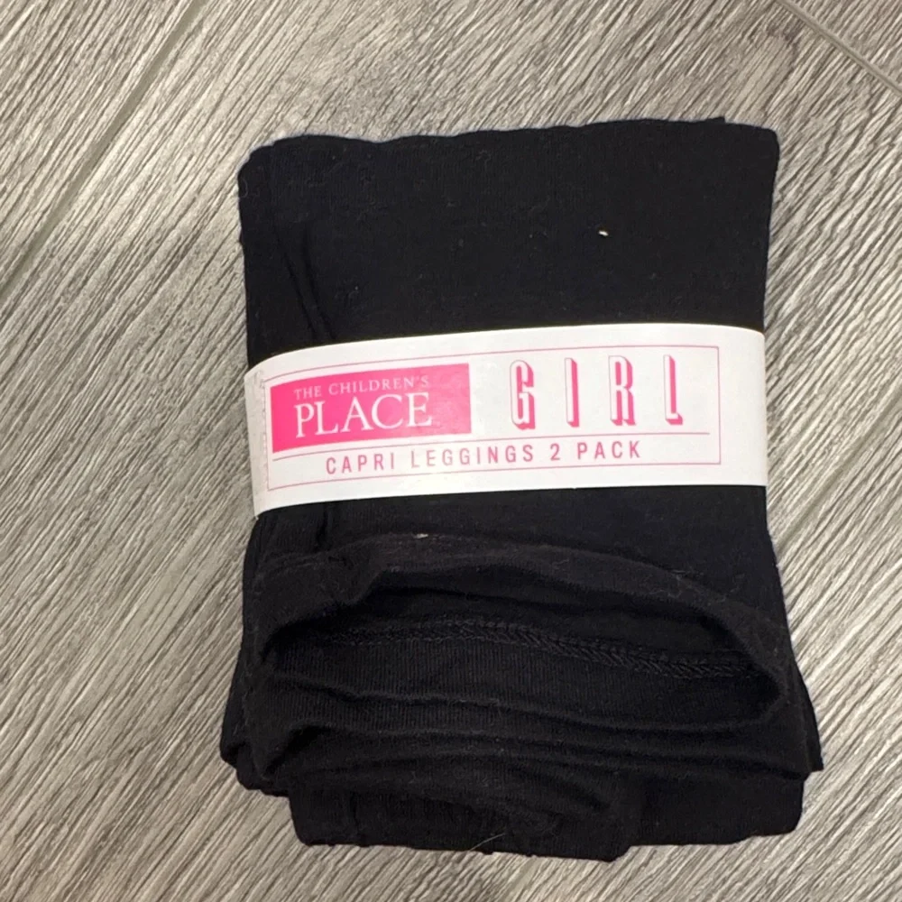 The Children's Place Black Capri Leggings 2-Pack - Girls Size Medium 7/8 f4